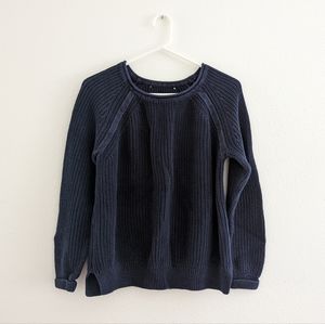 Navy Scoopneck Knit Sweater